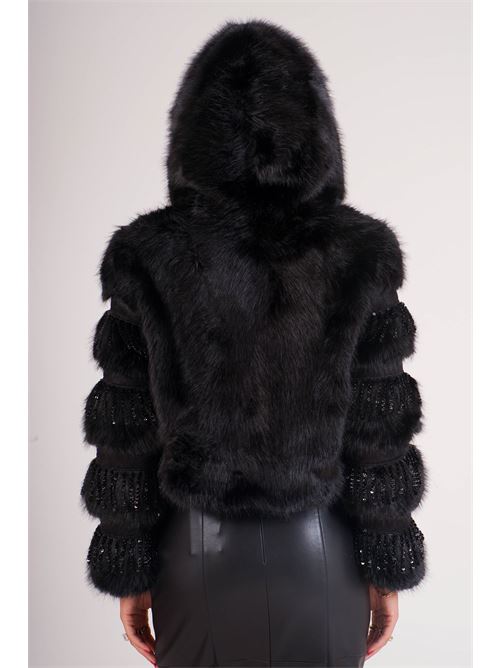 Giubbotto corto con applicazioni twins fantasy | T5086BLACK